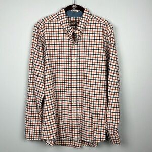 J. McLaughlin large modern fit men’s plaid button down 100% cotton shirt